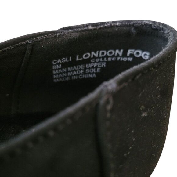 London Fog Collection Womens Black Flats With Gold Buckle Accent (Size 8M) - Picture 7 of 8